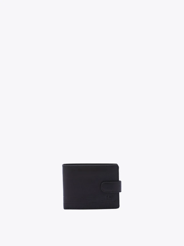 Minimalist Leather Wallet Bifold Strap Card Organizer for Everyday Use