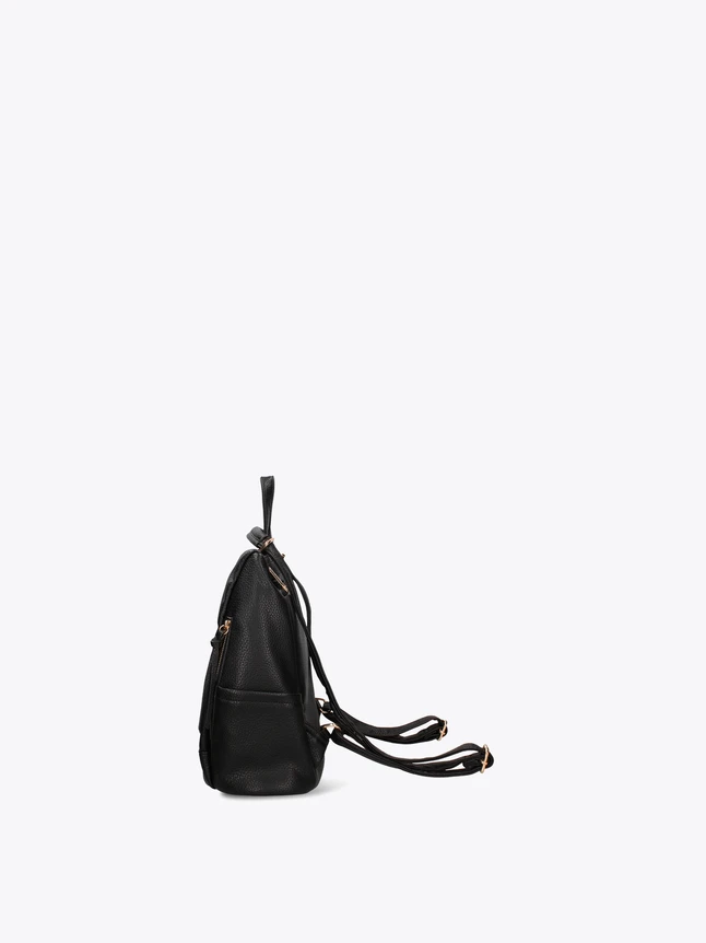 Sleek Pebbled Leather Backpack Adjustable Straps Top Handle Everyday Essential