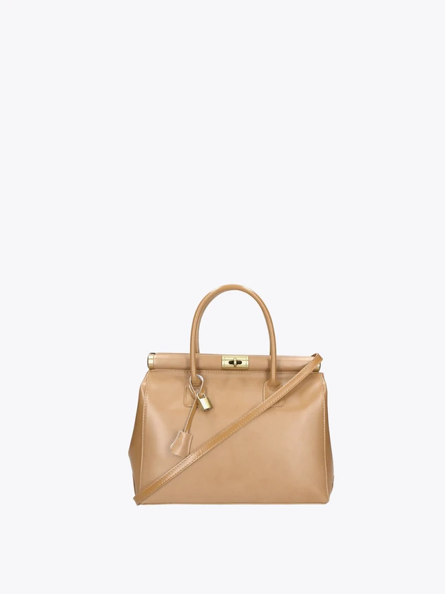 Leather Satchel Handbag with Top Handle And Crossbody Strap for Everyday Office