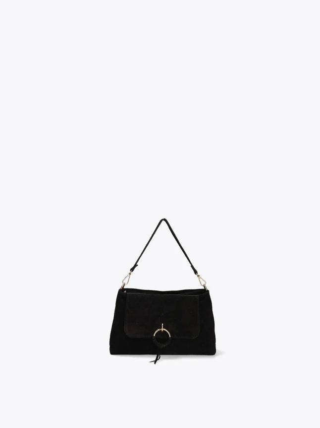 Luxury Suede Flap Convertible Shoulder Bag to Backpack Ring Tassel