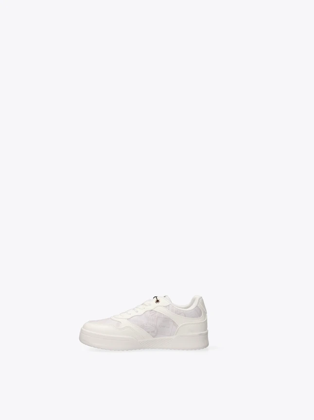 Premium Low Top Sneakers With Signature Patterned Textile Panels