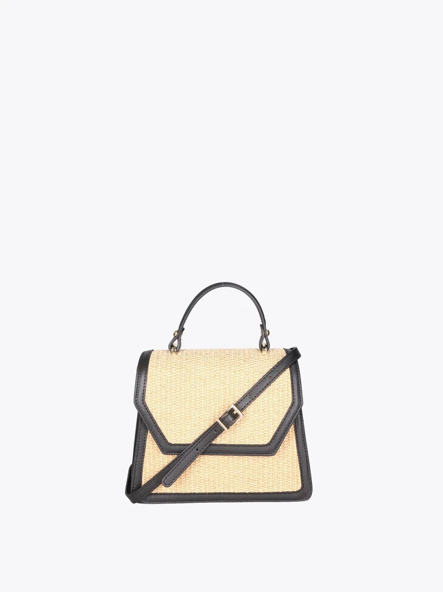 Woven Straw Leather Top Handle Mini Bag for Daily Use