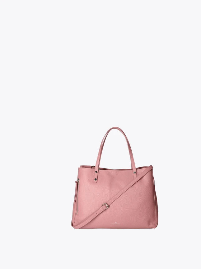 Pebbled Leather Tote Bag with Removable Crossbody Strap for Everyday Use