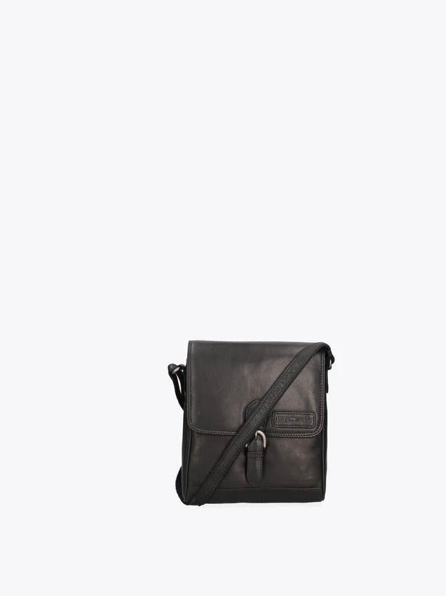 Leather Crossbody Messenger Bag with Flap and Front Pocket for Everyday Use