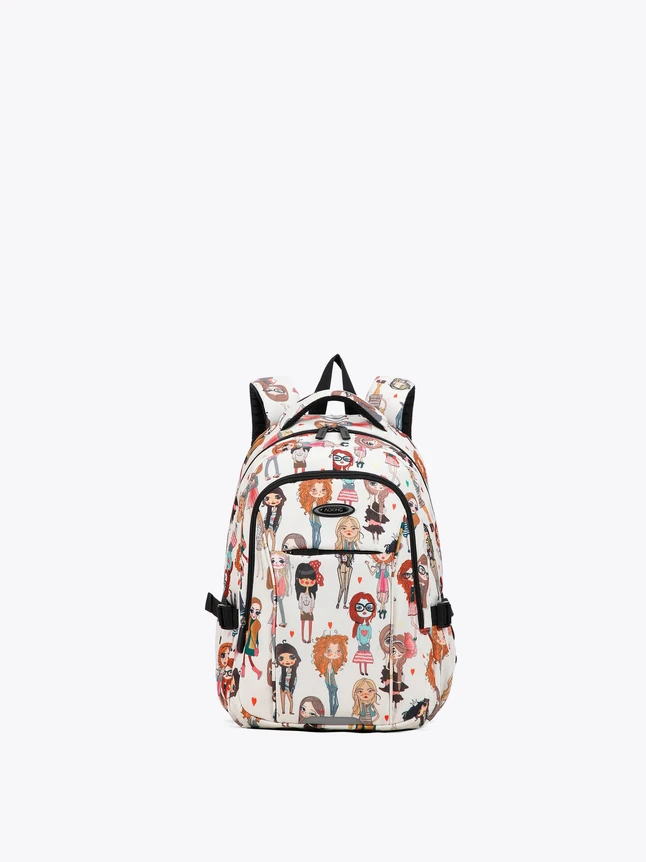 Playful Cartoon Print Polyester Backpacks for School