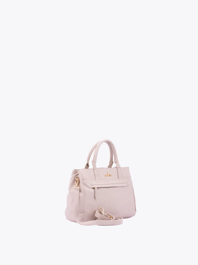 Leather Satchel Handbag with Top Handles And Removable Crossbody Strap