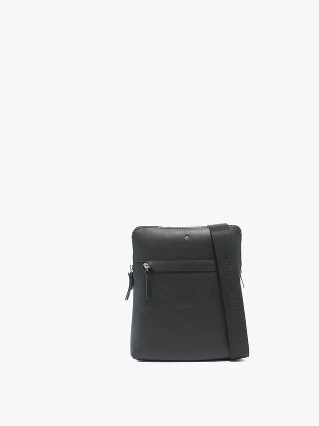 Sleek Leather Crossbody Shoulder Bag with Front Pocket for Urban Essentials