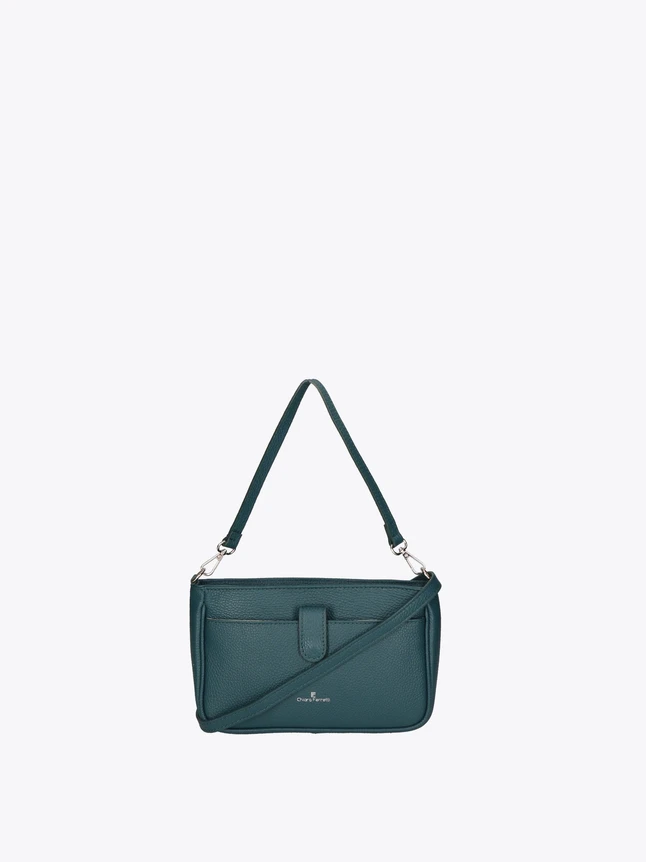Leather Crossbody Bag Front Pocket And Removable Strap