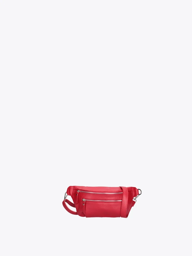 Chic Leather Belt Bag With Multi Zip Pockets For Everyday Hands Free Style