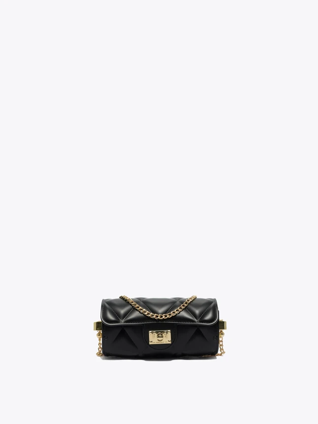 Quilted Leather Chain Shoulder Bag for Evening Wear