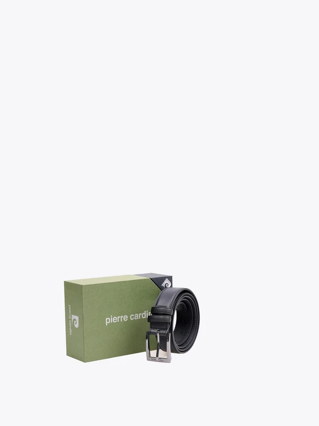 Classic Smooth Leather Belt For Men With Metal Buckle