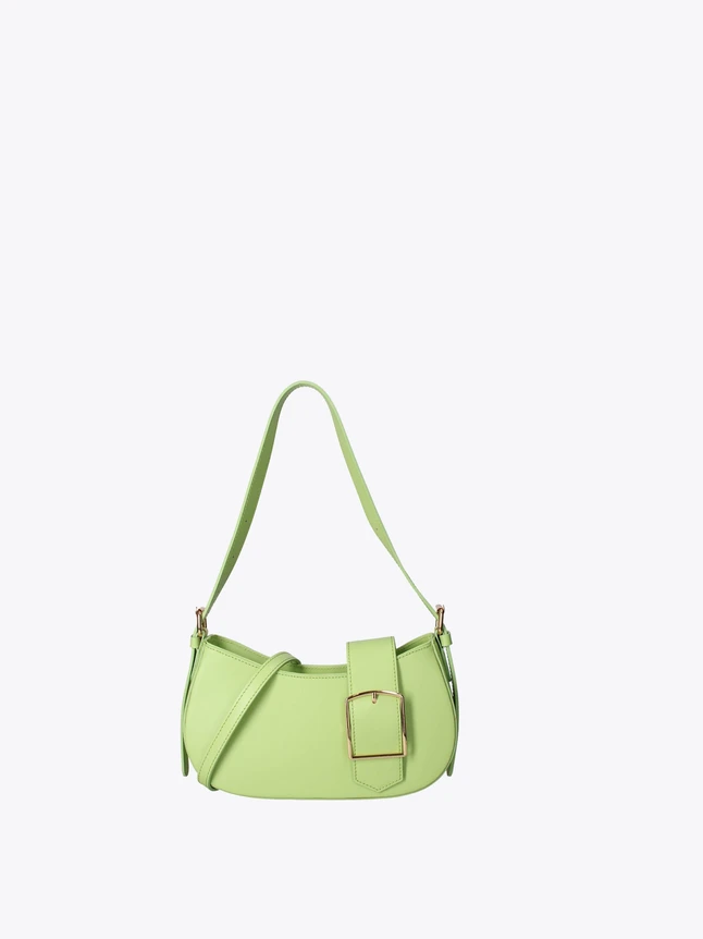 Minimalist Leather Buckle Crossbody Satchel Bag for Everyday Use