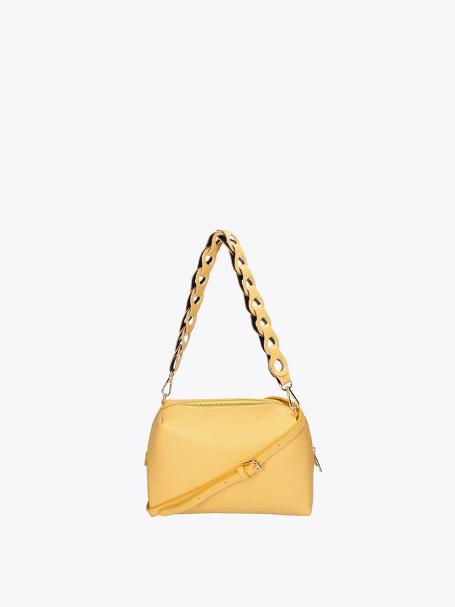 Minimal Leather Chain Strap Crossbody Bag for Evening
