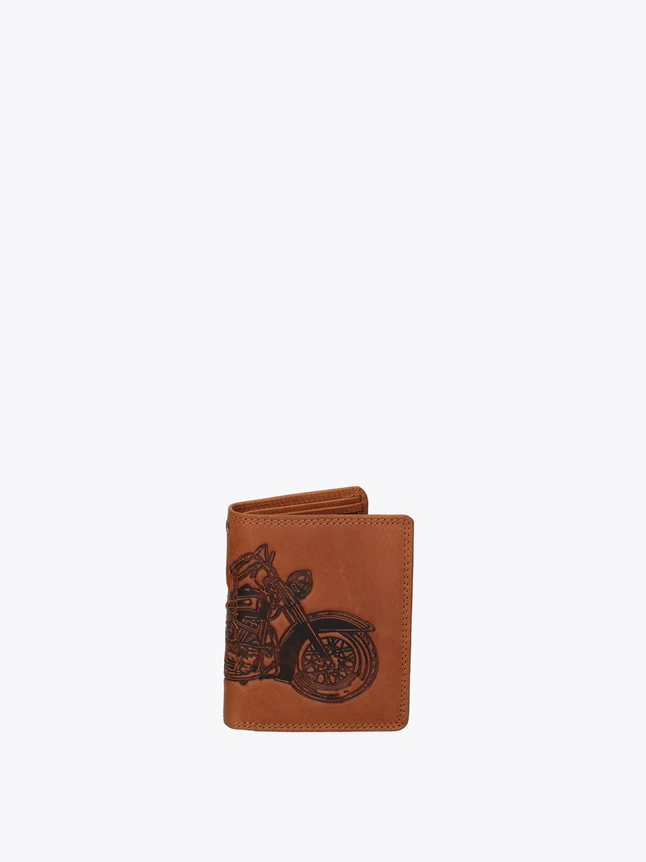Leather Motorcycle Embossed Wallet Card Case for Everyday Use