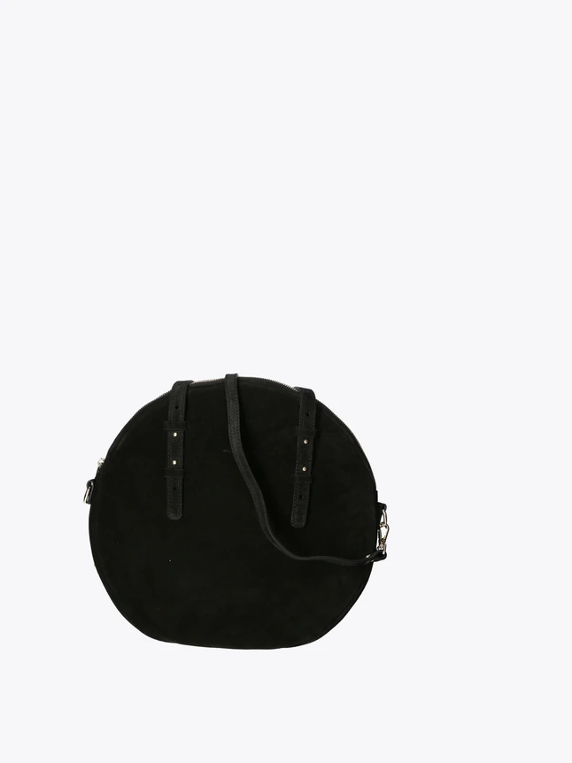 Round Suede Satchel Handbag Crossbody for Evening And Everyday Use