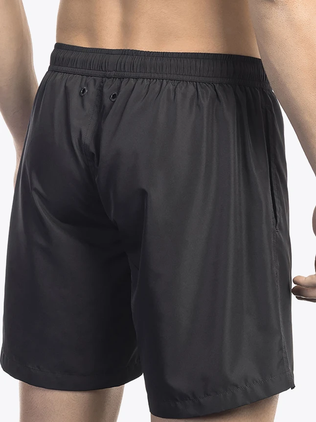 Sporty Bikkemberg Polyester Swim Shorts with Drawstring Logo for Pool And Beach