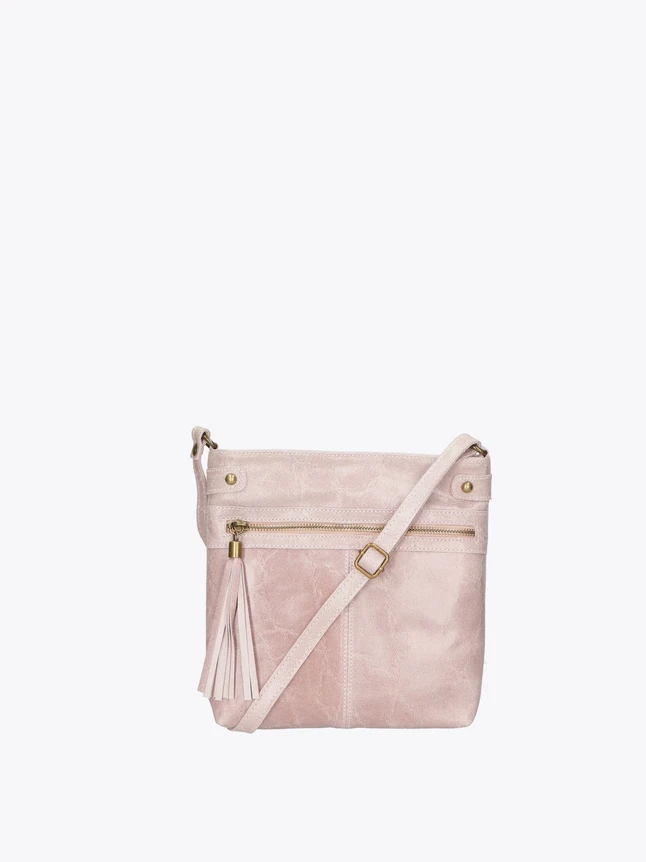 Leather Crossbody Bag for Everyday Use with Front Zip Pocket