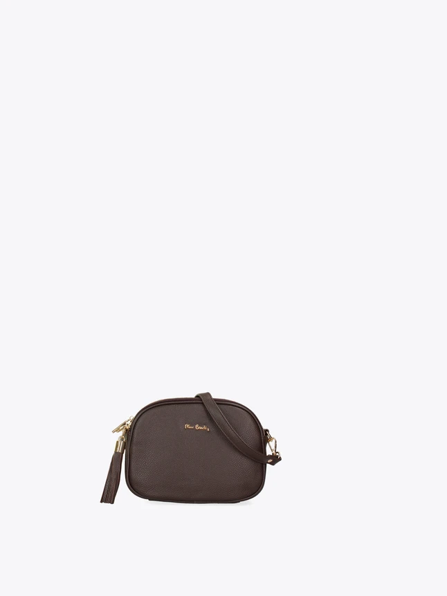 Pebbled Leather Chic Crossbody Bag with Tassel for Everyday Versatility