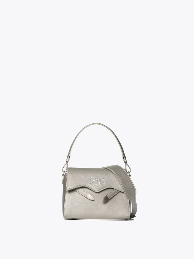Elegant Saffiano Finish Crossbody Bag With Distinctive Flap Design