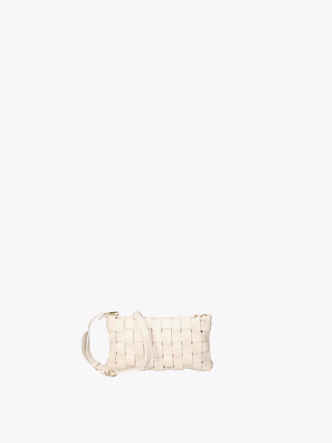 Woven Leather Crossbody Bag for Evening Events