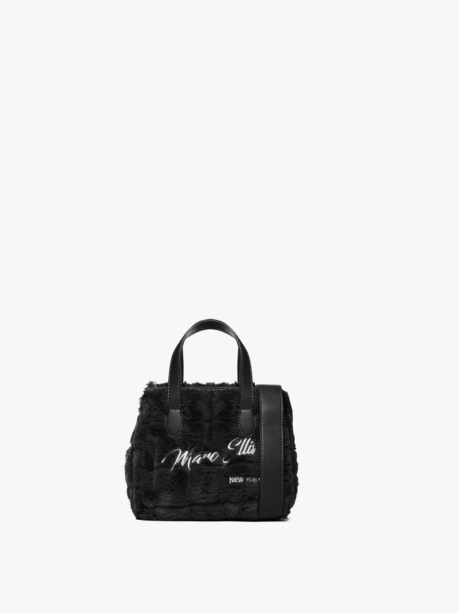 Luxury Faux Fur Shoulder Bag with Top Handles Plush Carryall