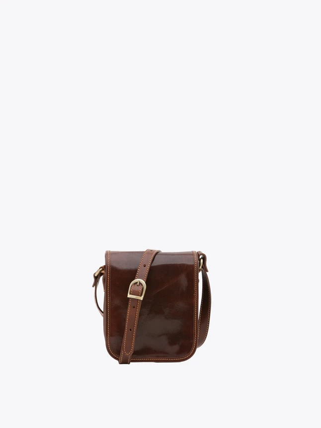 Leather Flap Crossbody Bag with Adjustable Strap for Daily Use