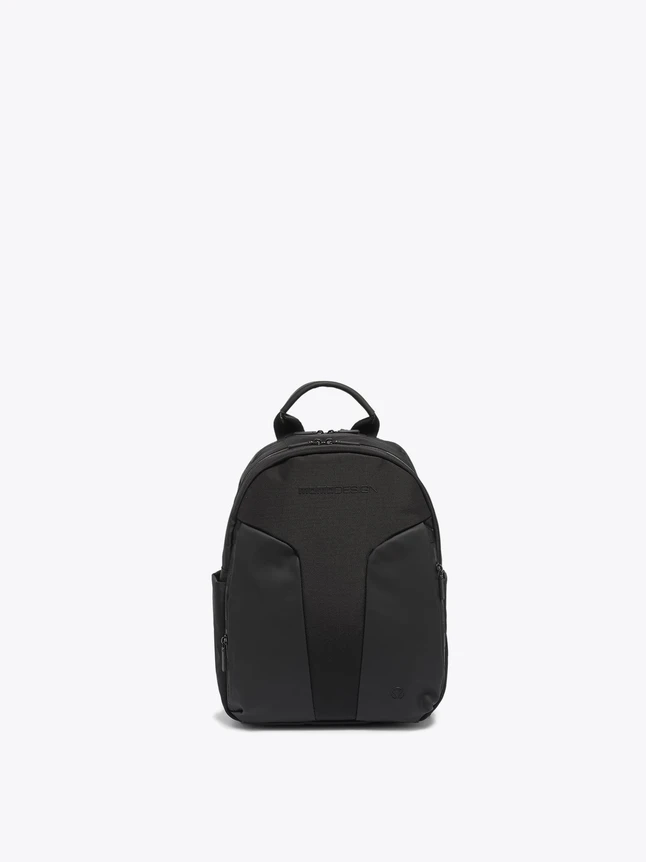 Nylon And Leather Panel Laptop Backpacks for Daily Use