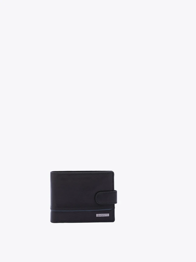 Slim Leather Wallet with Strap Closure Card Organizer for Everyday Use