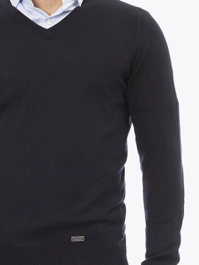 Classic V Neck Cotton Knit Sweater for Office Layering And Everyday Wear