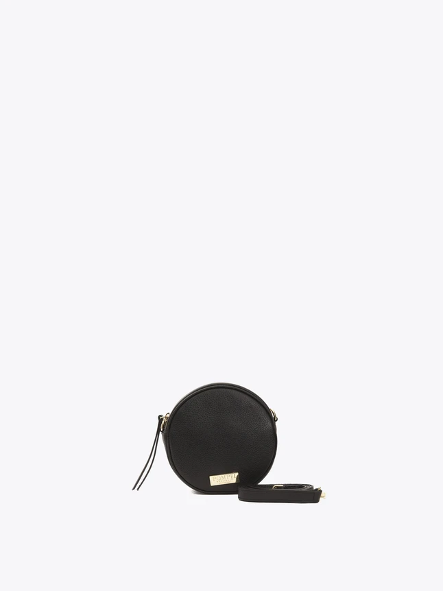 Pebble Leather Round Crossbody Bag for Everyday Essentials