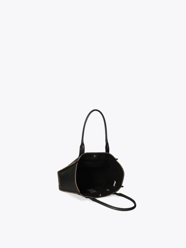 Chic Leather Shoulder Tote with Stud Accents for Daily Essentials