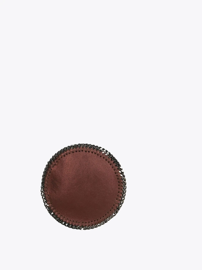 Round Leather Chain Crossbody Bag for Evening Out