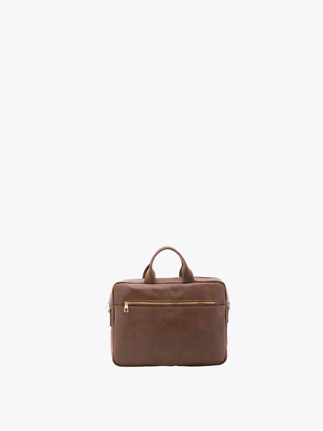 Leather Classic Top Handle Briefcase for Work Travel