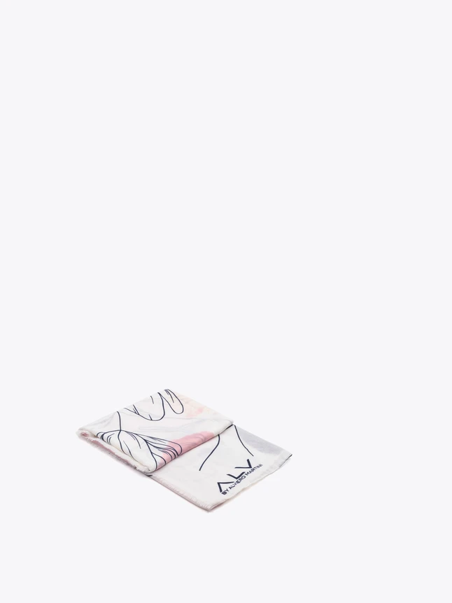 Silk Scarf Abstract Line Art Pattern for Everyday Neckwear And Fashion Accessory