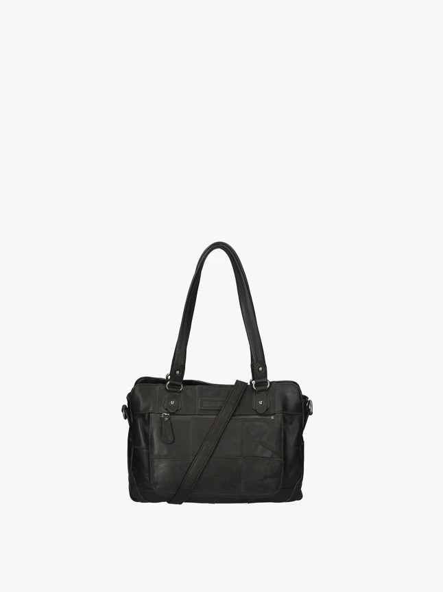 Leather Satchel Handbag with Front Pockets Crossbody Strap for Everyday Use