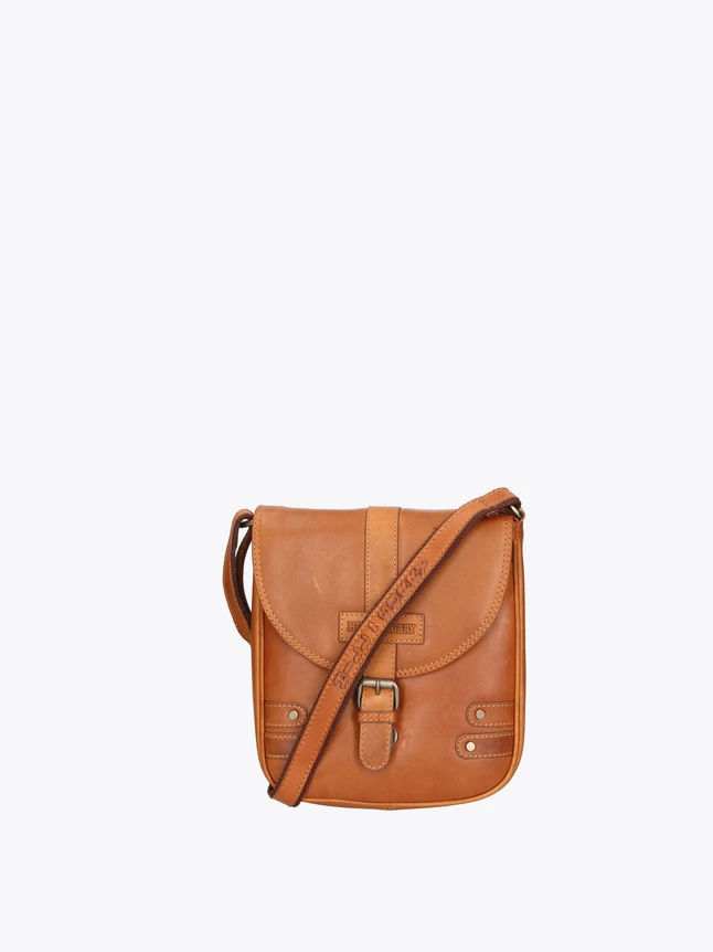 Leather Crossbody Satchel Bag for Everyday Use with Flap Buckle Closure