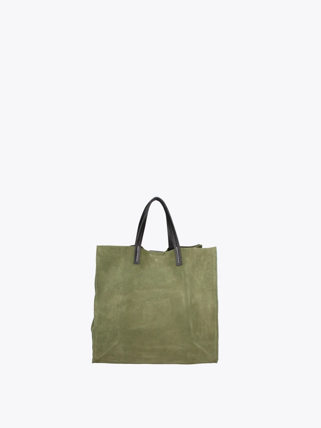 Suede Shoulder Bag With Leather Top Handles Casual Elegant Daily Carry