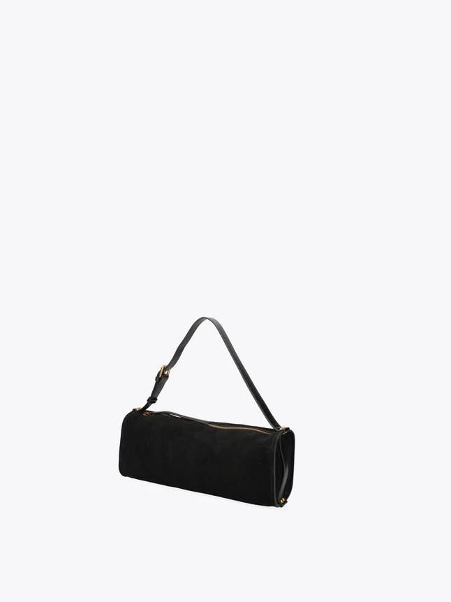 Elegant Suede Leather Baguette Shoulder Bag For Daily Chic