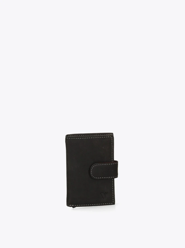 Leather Wallet Minimalist with Strap Closure Card Holder for Everyday Use