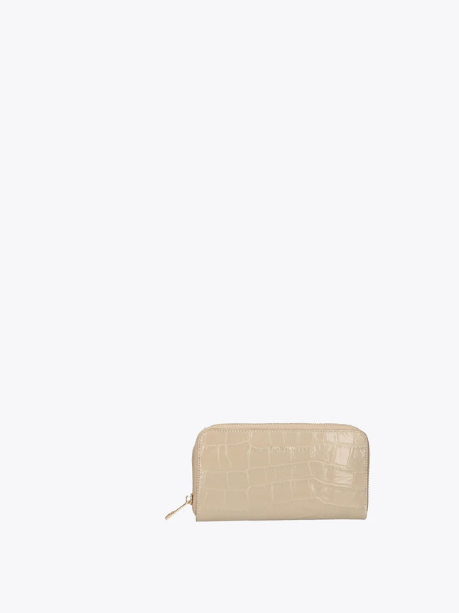 Crocodile Embossed Leather Zip Wallet for Everyday Use