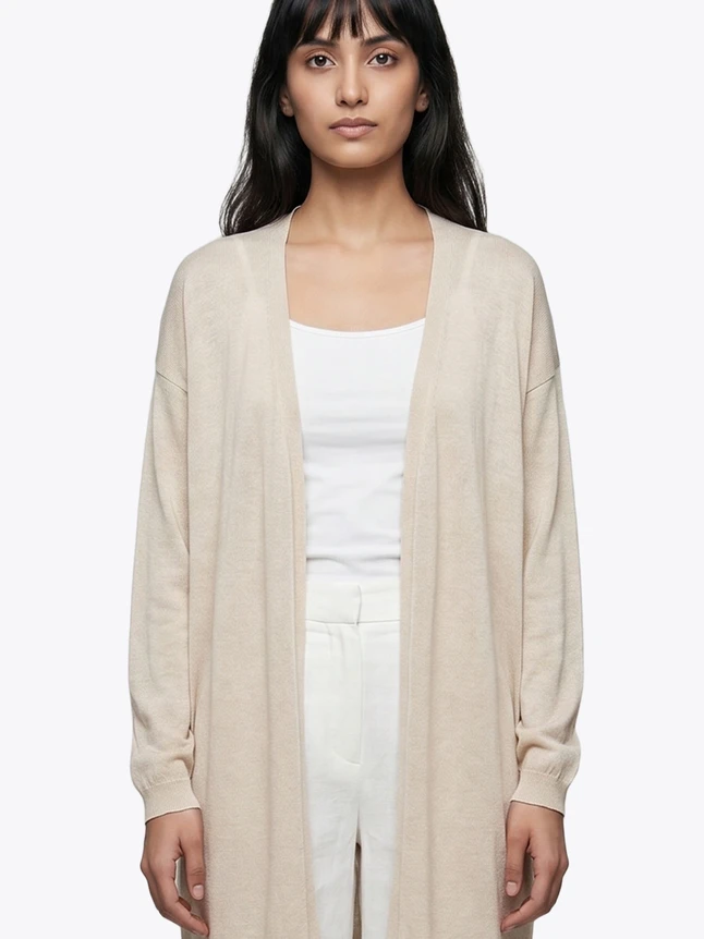Minimalist Cardigan In Viscose For Weekend - Stylish Design With Spacious Shape