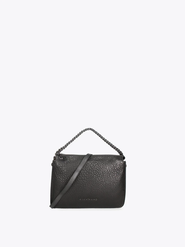 Pebbled Leather Crossbody Bag with Chain Strap for Everyday Use