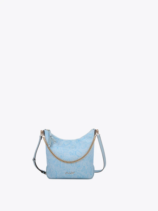 Elegant Chain Strap Jacquard Fabric Crossbody Bag for Daily Use