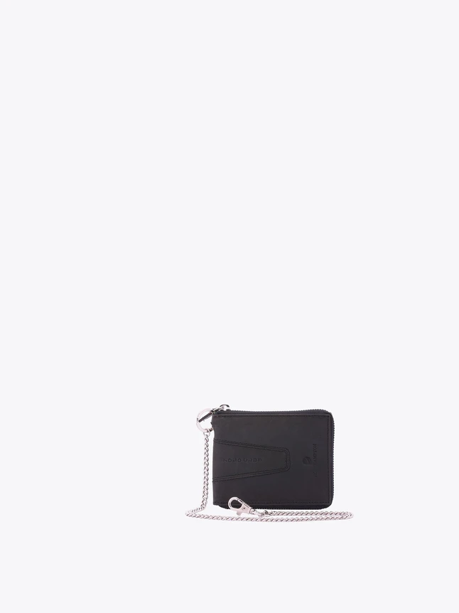 Minimalist Leather Crossbody Wallet Bag with Chain Strap for Daily Essentials