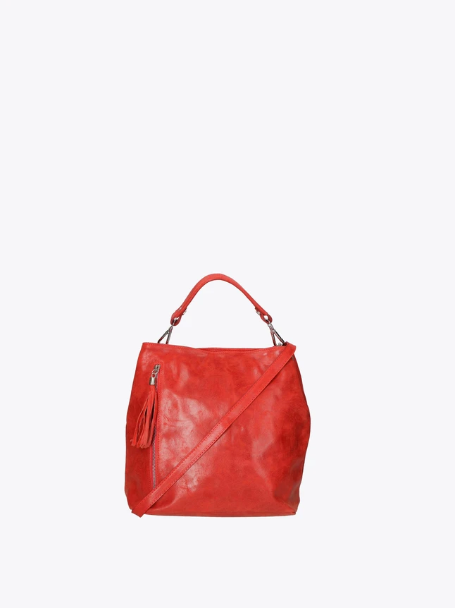 Leather Tote Bag with Tassel Zipper Top Handle Crossbody for Everyday Use