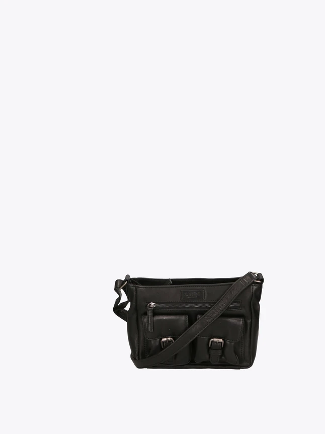 Casual Leather Crossbody Bag with Front Pockets for Daily Use