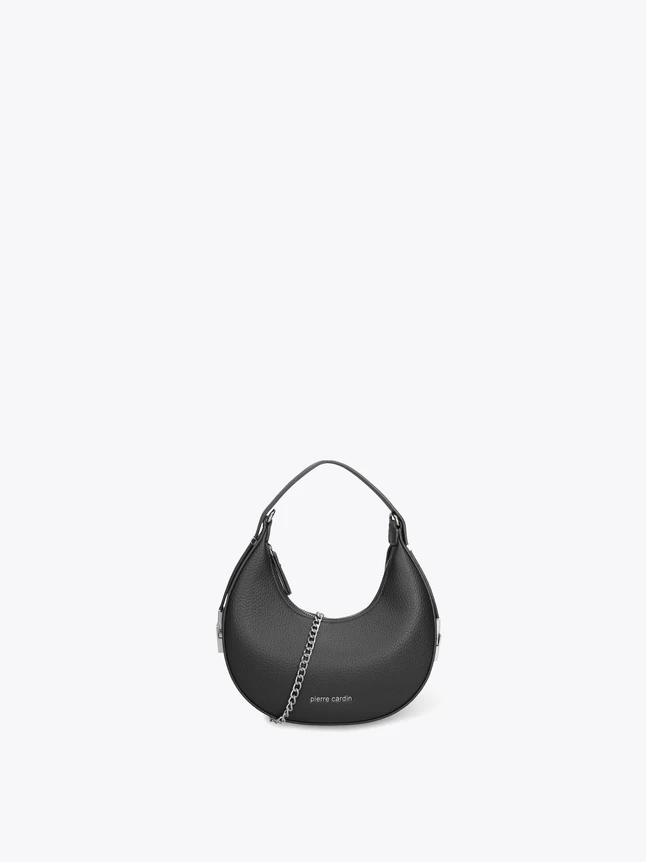 Chic Grained Leather Crescent Shoulder Bag For Versatile Style