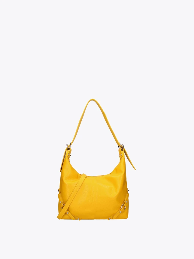 Leather Hobo Crossbody Bag Studded Detailing for Everyday Use