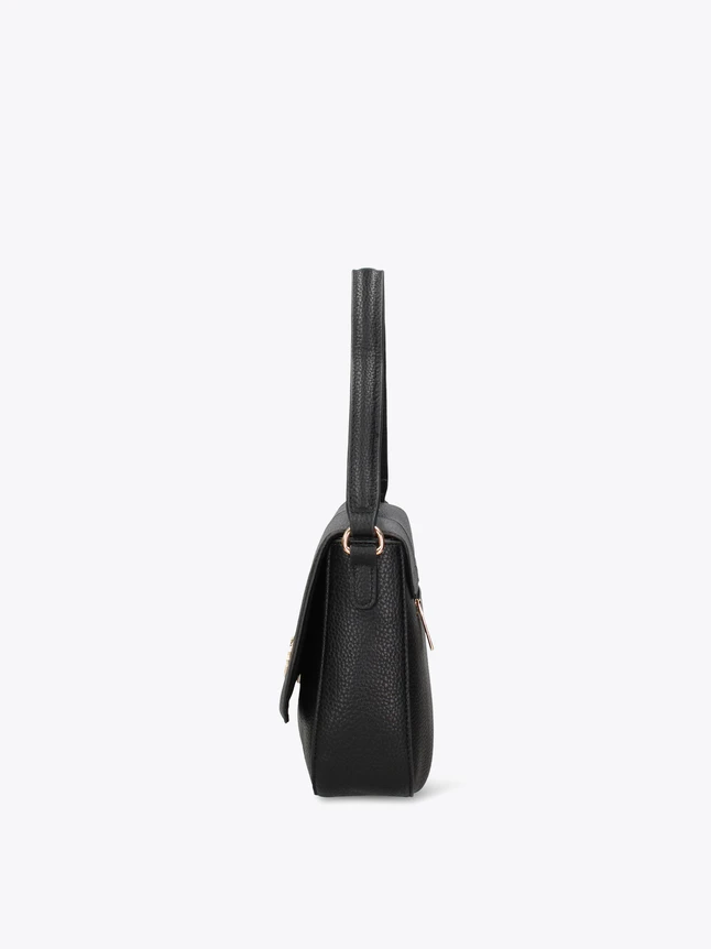 Sophisticated Pebbled Leather Flap Shoulder Bag For Elevated Everyday Style