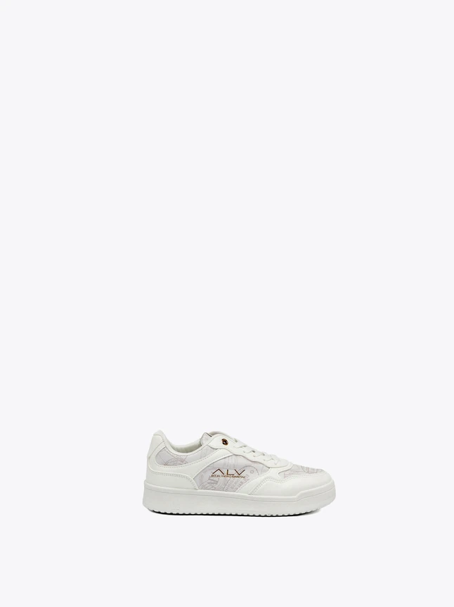 Premium Low Top Sneakers With Signature Patterned Textile Panels